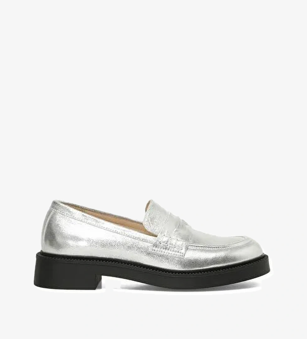 LUNLER2 5FX Gümüş Kadın Loafer - Görsel 1