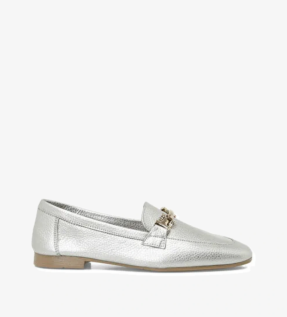 OMERRO 5FX Gümüş Kadın Loafer - Görsel 1