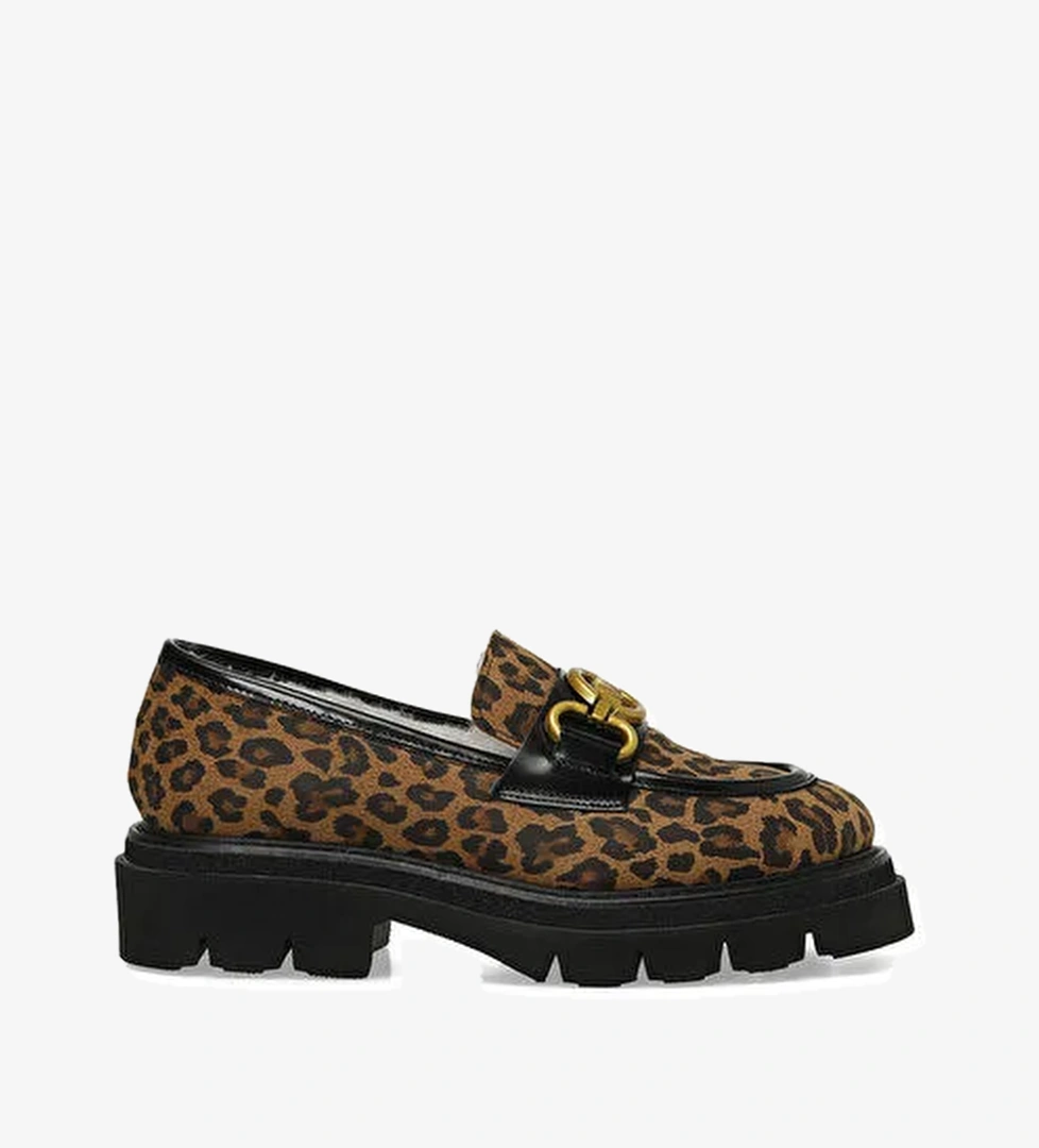 DANEMAR3 4PR Leopar Kadın Loafer - Görsel 1