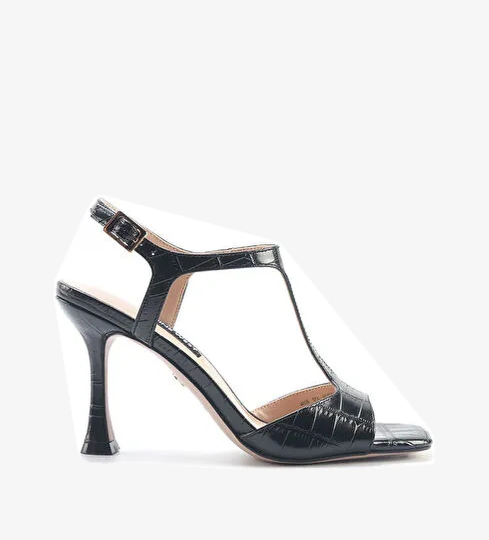 MIOR 5FX Siyah Kadın Topuklu Sandalet - Görsel 1