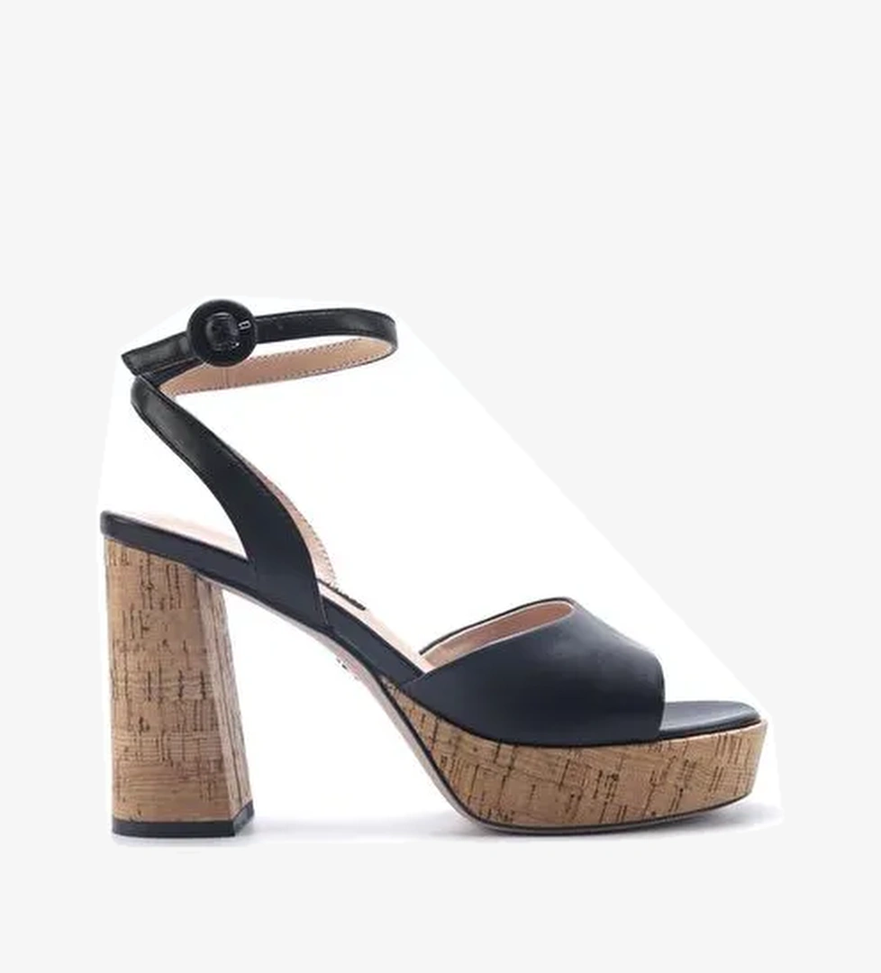 LALIE 5FX Siyah Kadın Topuklu Sandalet - Görsel 1