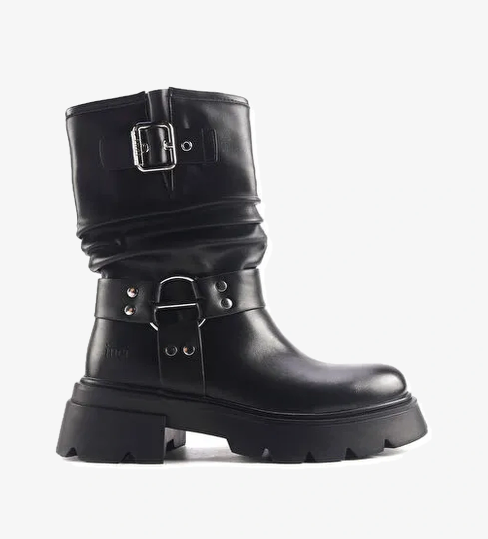 INCI JAKY 4PR Siyah Kadın Biker Bot - Görsel 1