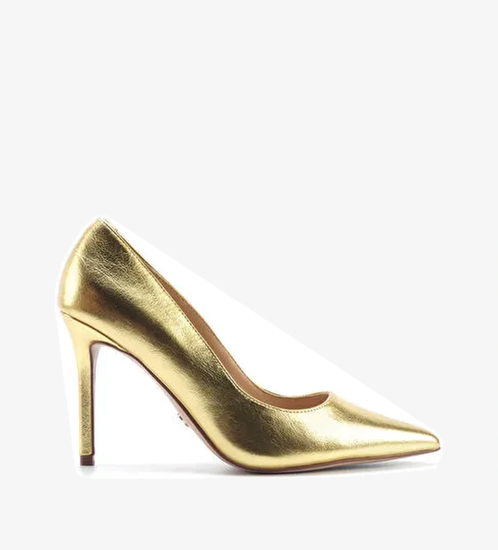 JULLY 5FX Altın Kadın Topuklu Ayakkabı - Görsel 1