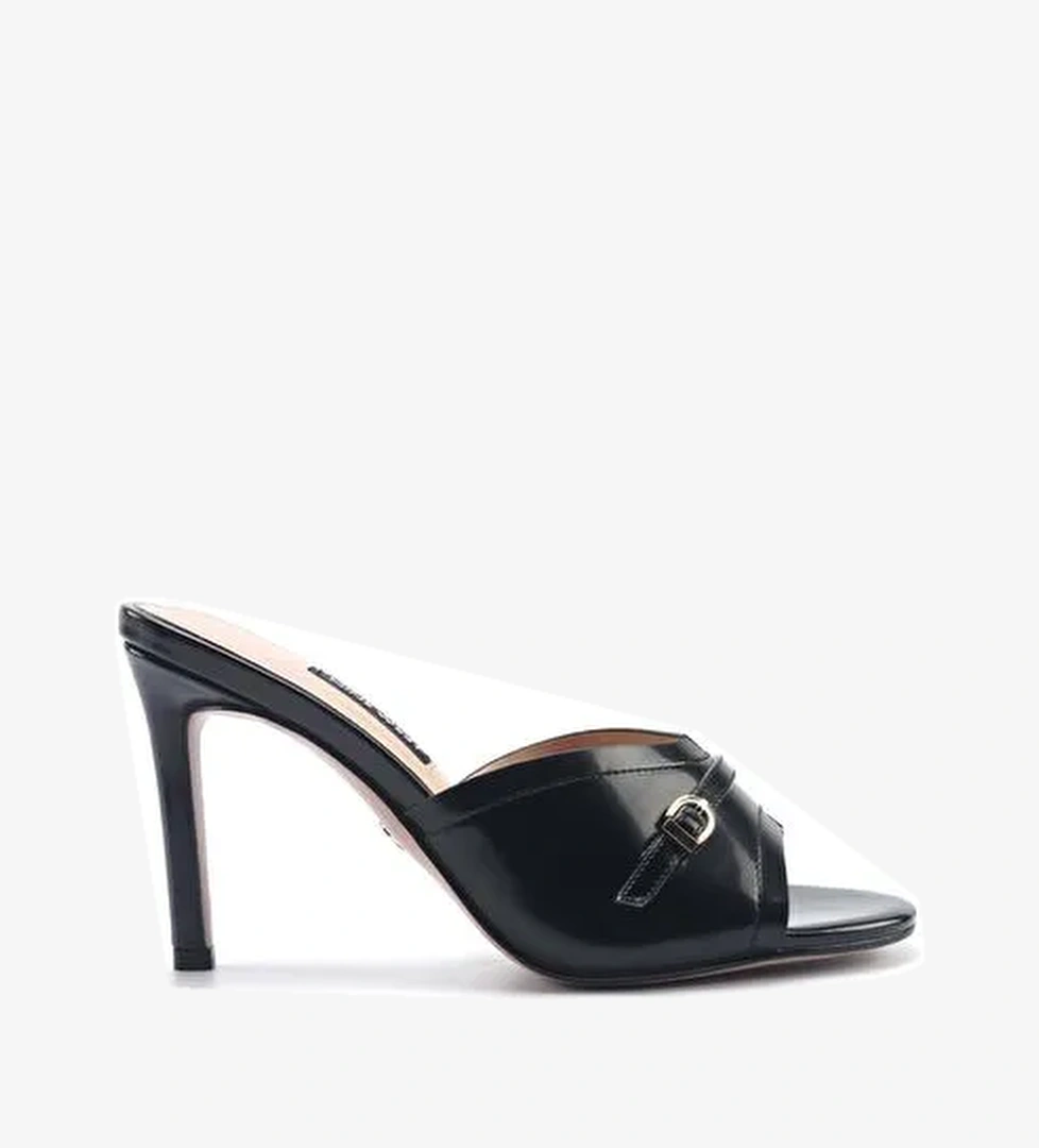 LETICIA 5FX Siyah Kadın Topuklu Terlik - Görsel 1