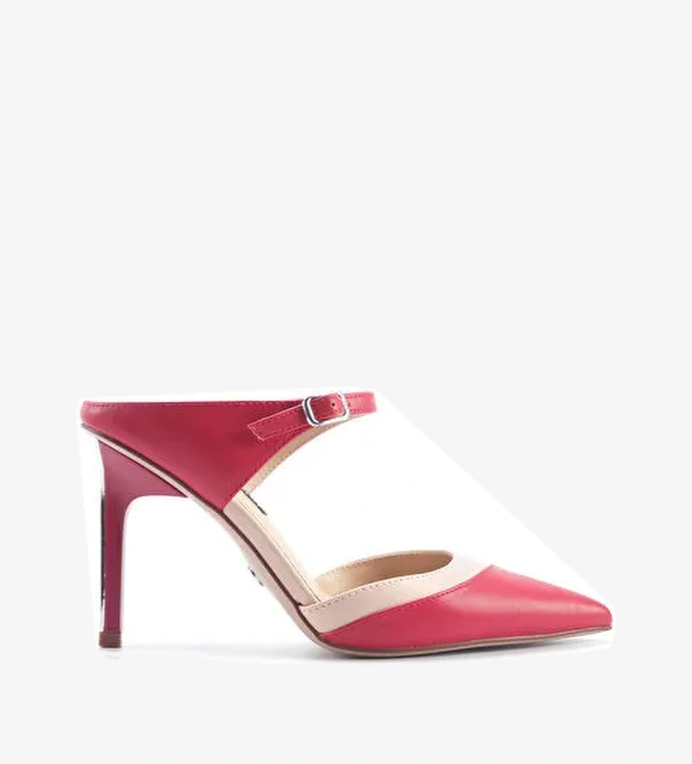 DELMARE 5FX Kırmızı Kadın Topuklu Terlik - Görsel 1
