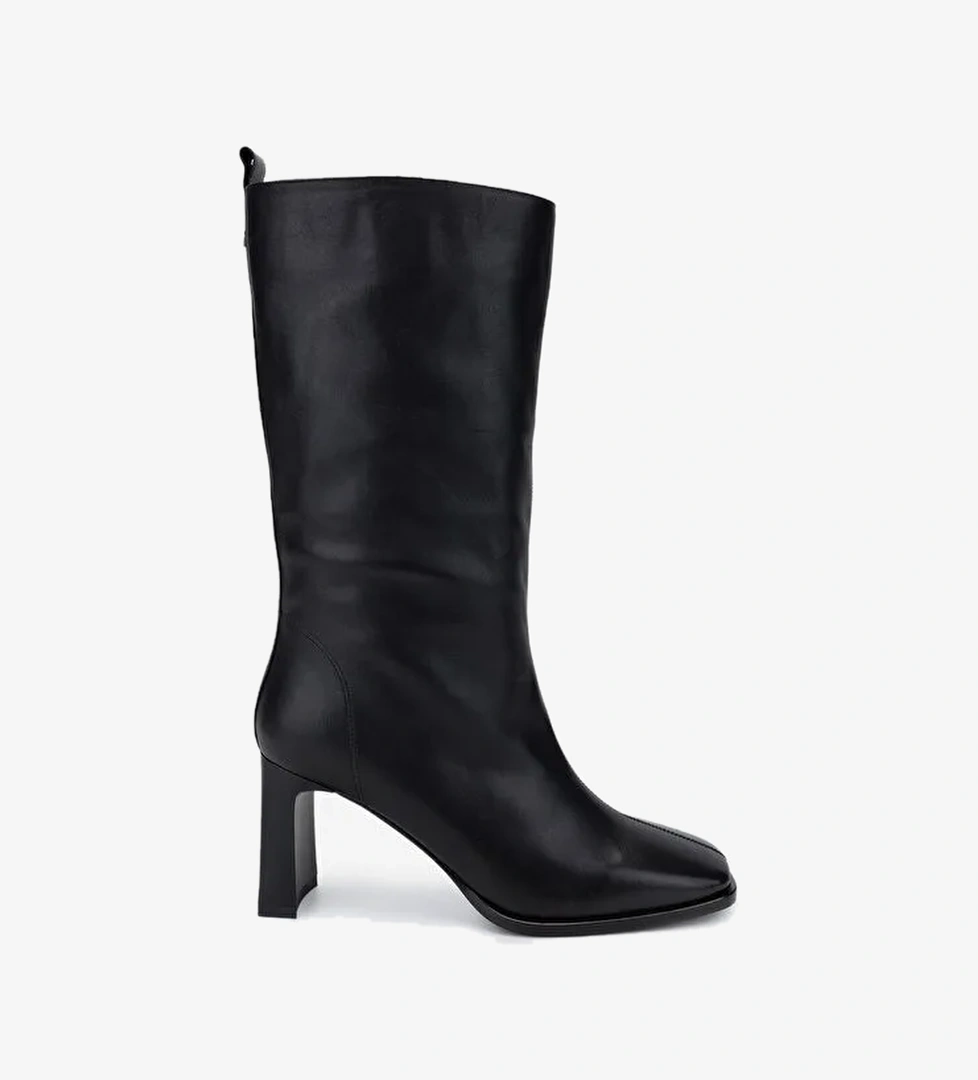 Valmenti Kadın . Siyah Deri Topuklu Çizme - Görsel 1