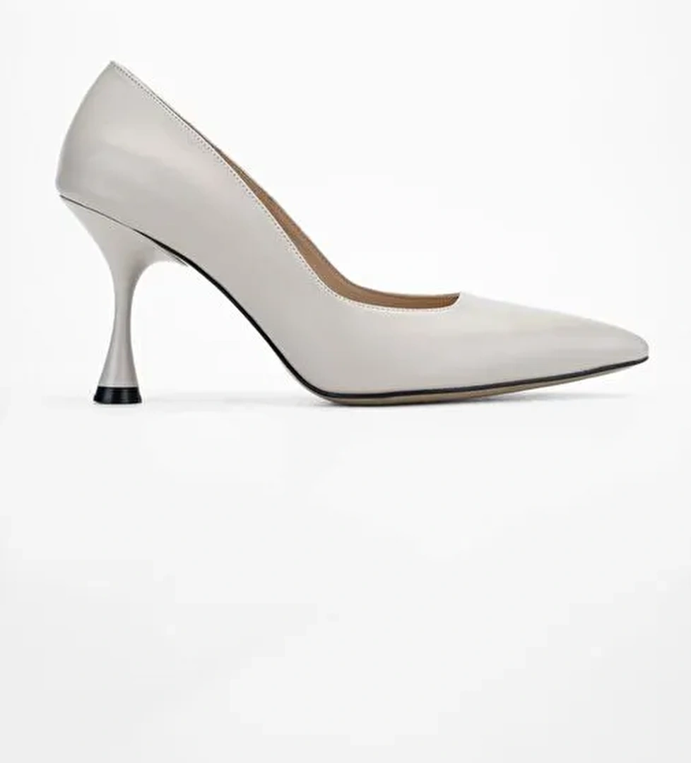 Valmenti Anya Kadın Bej Hakiki Deri Topuklu Ayakkabı - Görsel 1