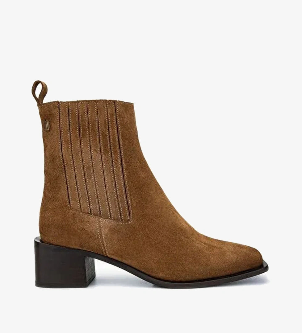 Valmenti Kadın Hakiki Deri Tütün Süet Casual Bot - Görsel 1