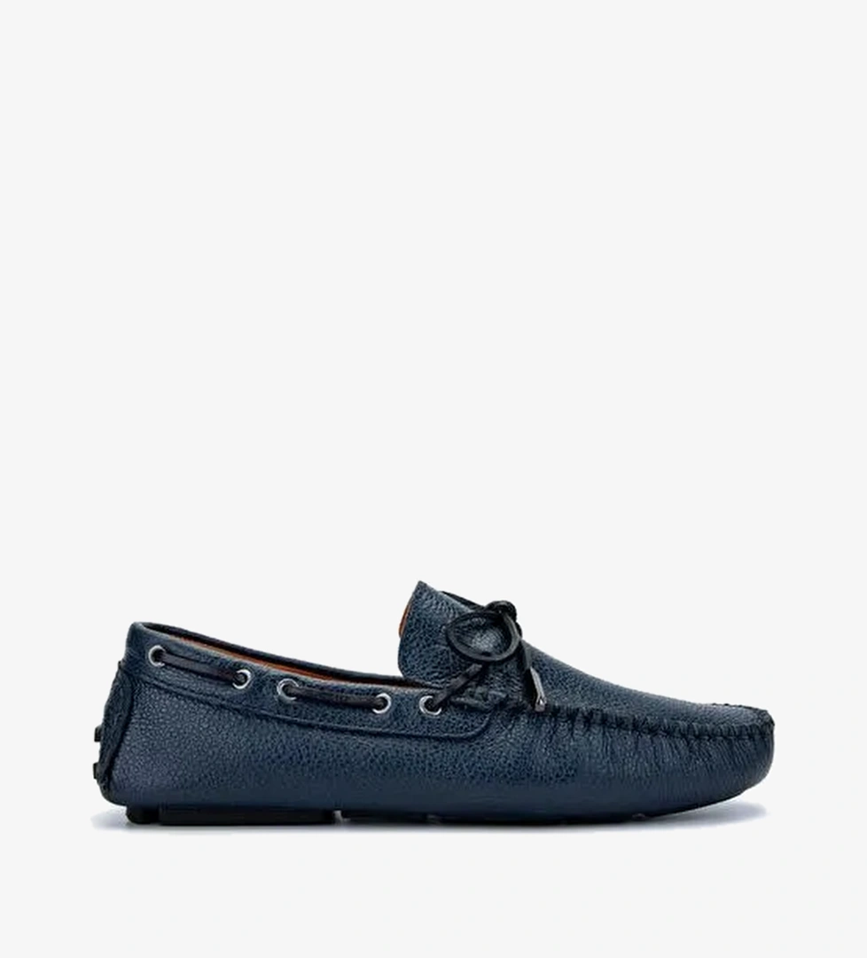Valmenti Veronique Erkek Lacivert Floter Hakiki Deri Loafer Ayakkabı - Görsel 1