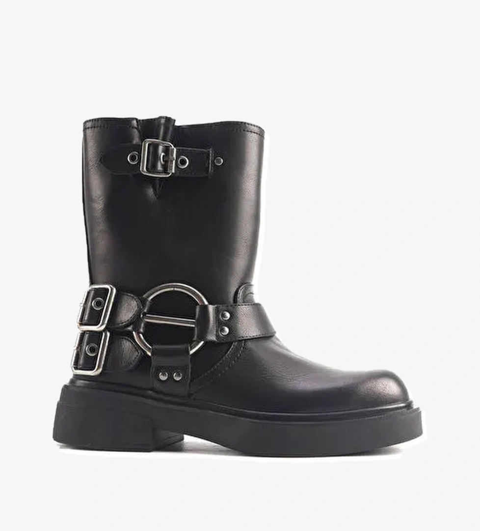 CAPPA 4PR Siyah Kadın Biker Bot - Görsel 1