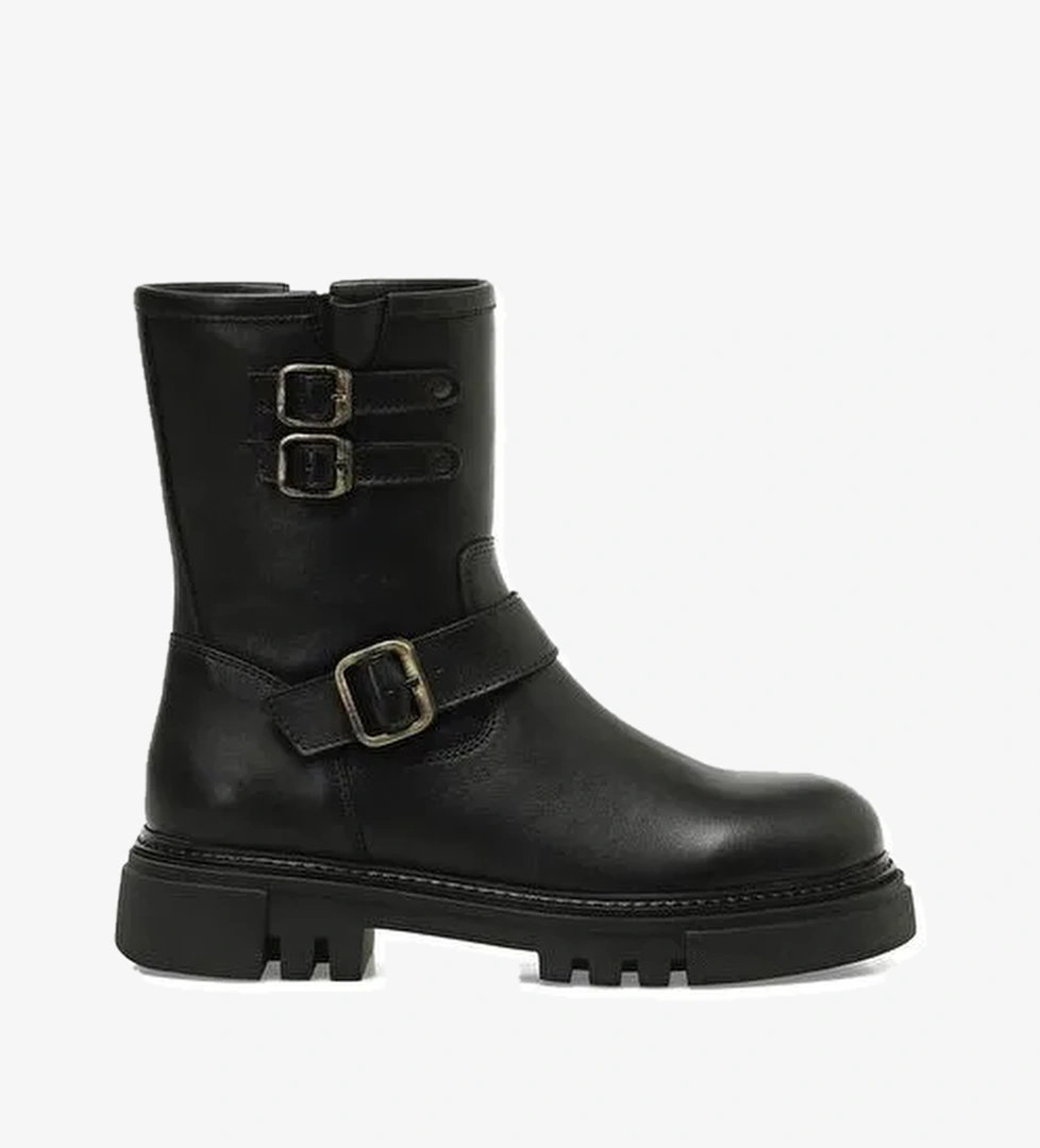 CAFYE 4PR Siyah Kadın Biker Bot - Görsel 1