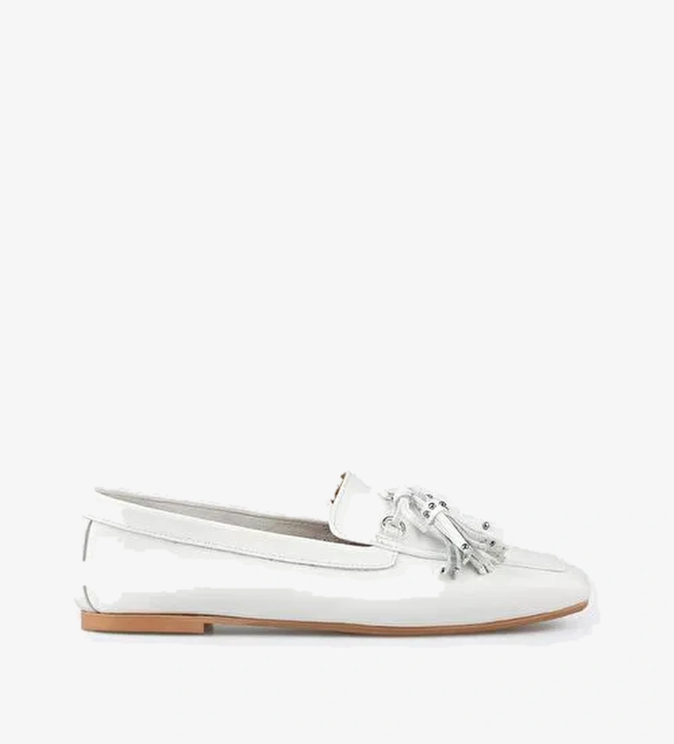 Beyaz Deri Kadın Günlük Ayakkabı - Görsel 1