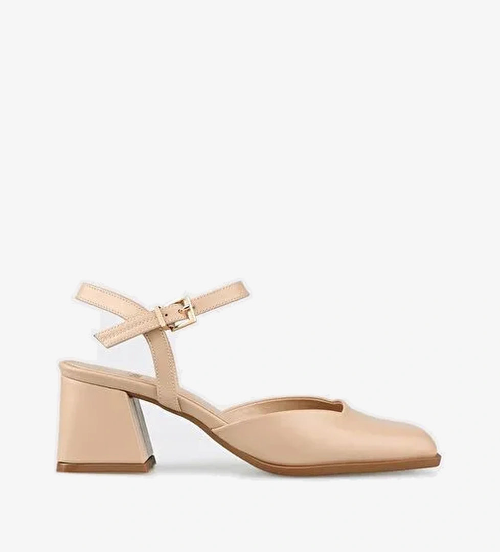 Bej Kadın Topuklu Ayakkabı - Görsel 1