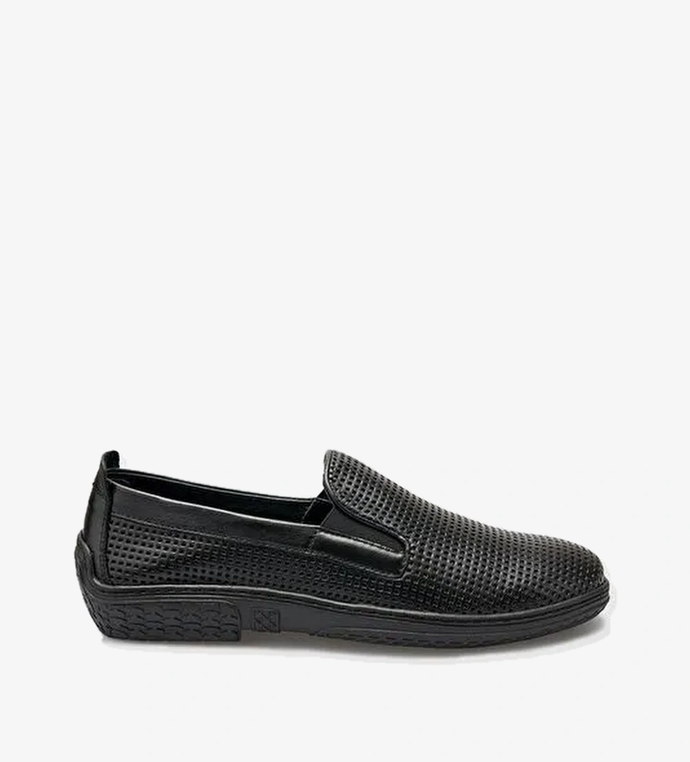 %100 Hakiki Deri Siyah Erkek Loafer - Görsel 1