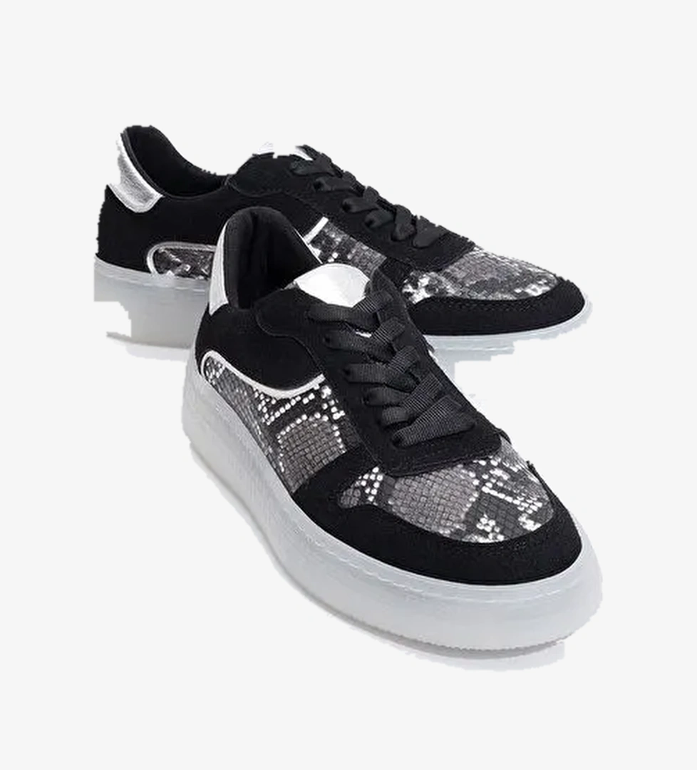 MONTERO Siyah Desenli Kadın Spor Ayakkabı - Görsel 1