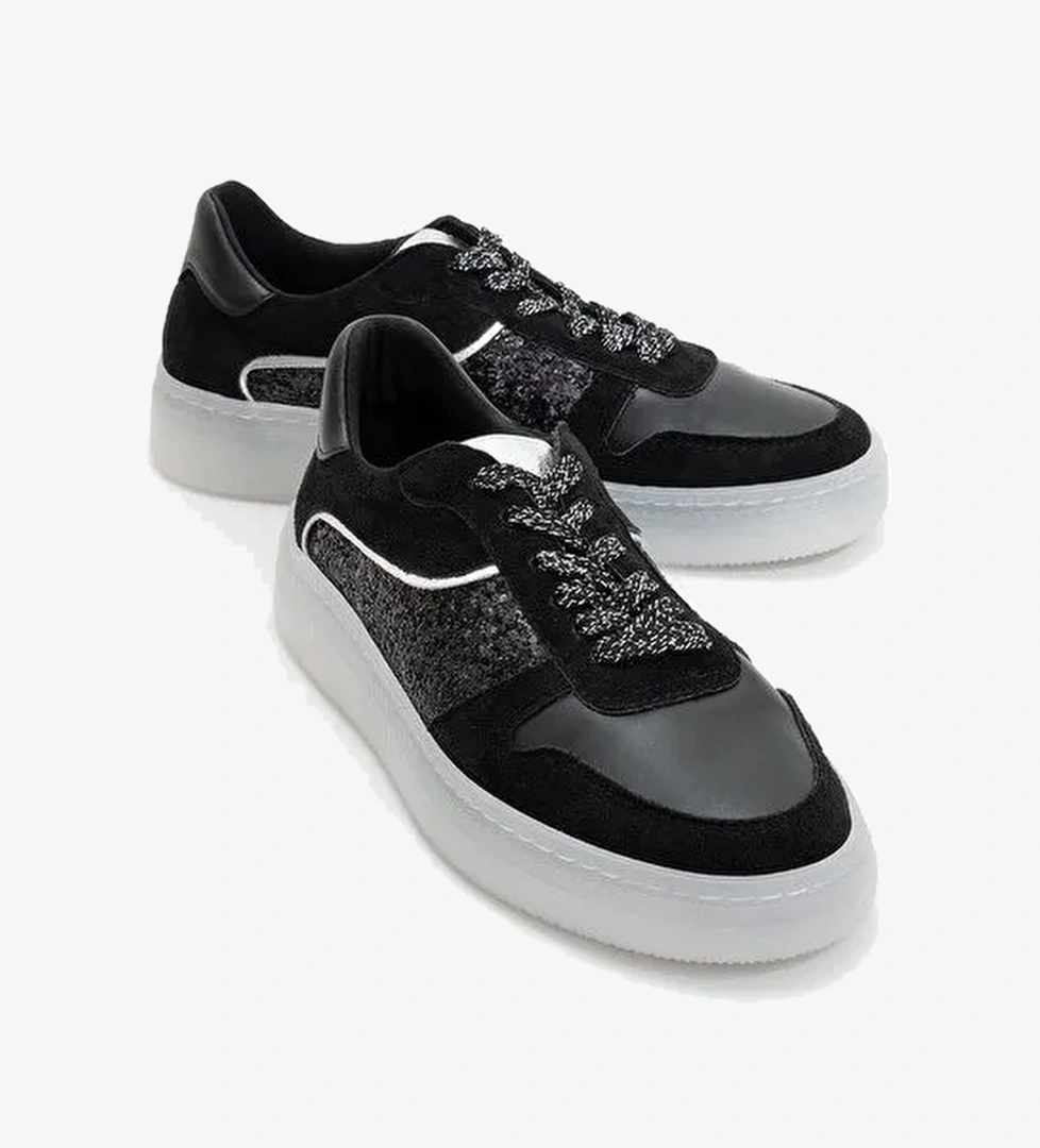 FELİPE Siyah Cam Kırığı Kadın Spor Ayakkabı - Görsel 1