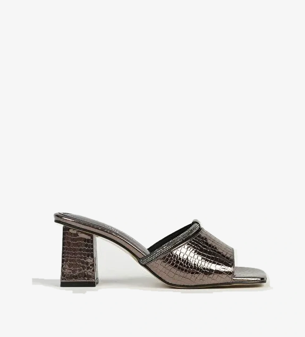 Pierre Cardin Platin Kadın Topuklu Terlik PC-54724 - Görsel 1