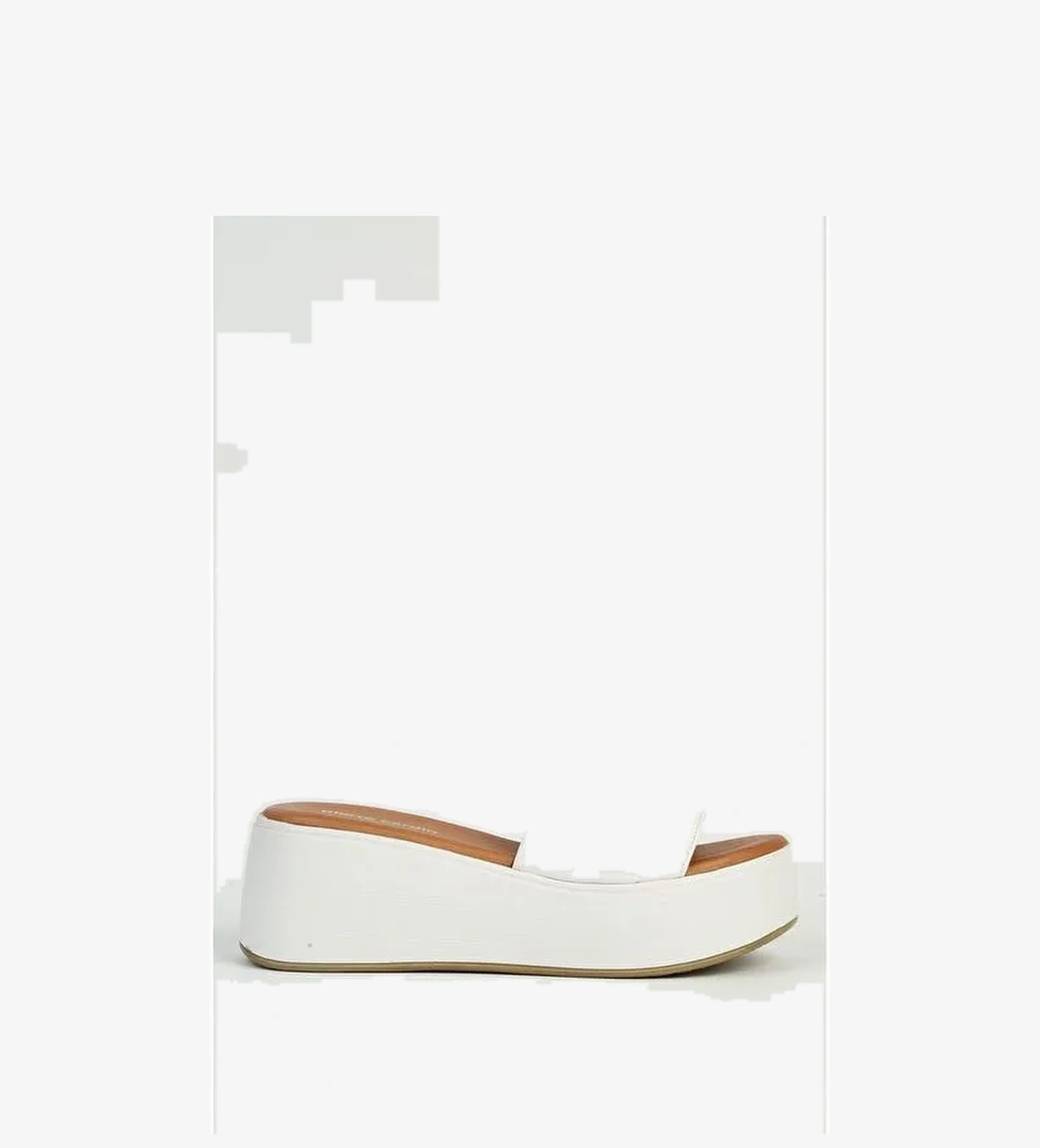 Pierre Cardin Beyaz Kadın Topuklu Terlik PC-54640 - Görsel 1