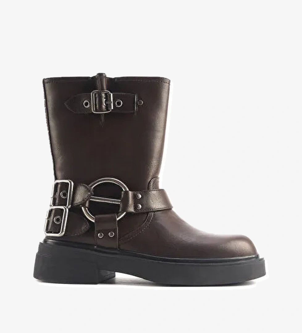 CAPPA 4PR Kahverengi Kadın Biker Bot - Görsel 1