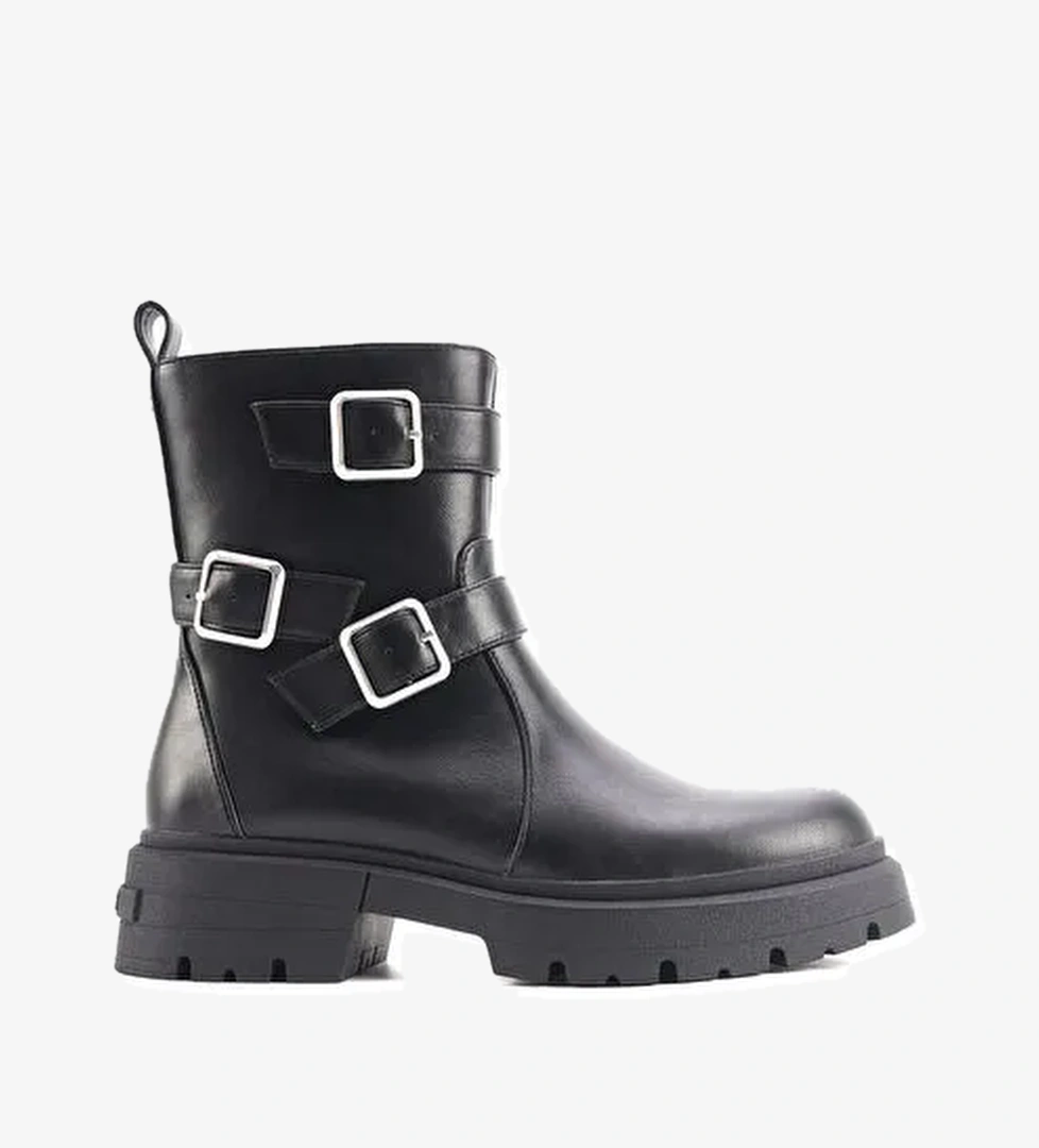 FERANA 4PR Siyah Kadın Biker Bot - Görsel 1