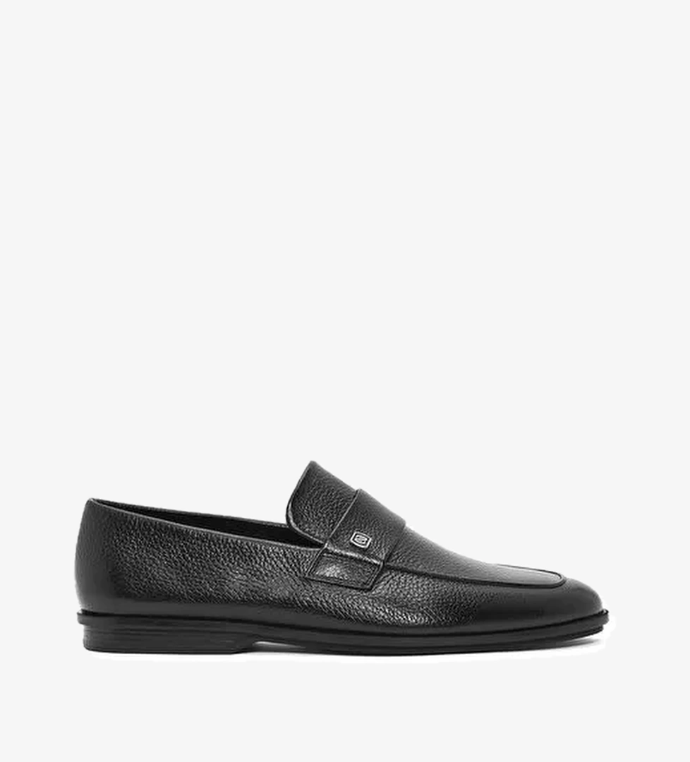 Erkek Siyah Deri Casual Loafer 25SFD6025FT - Görsel 1