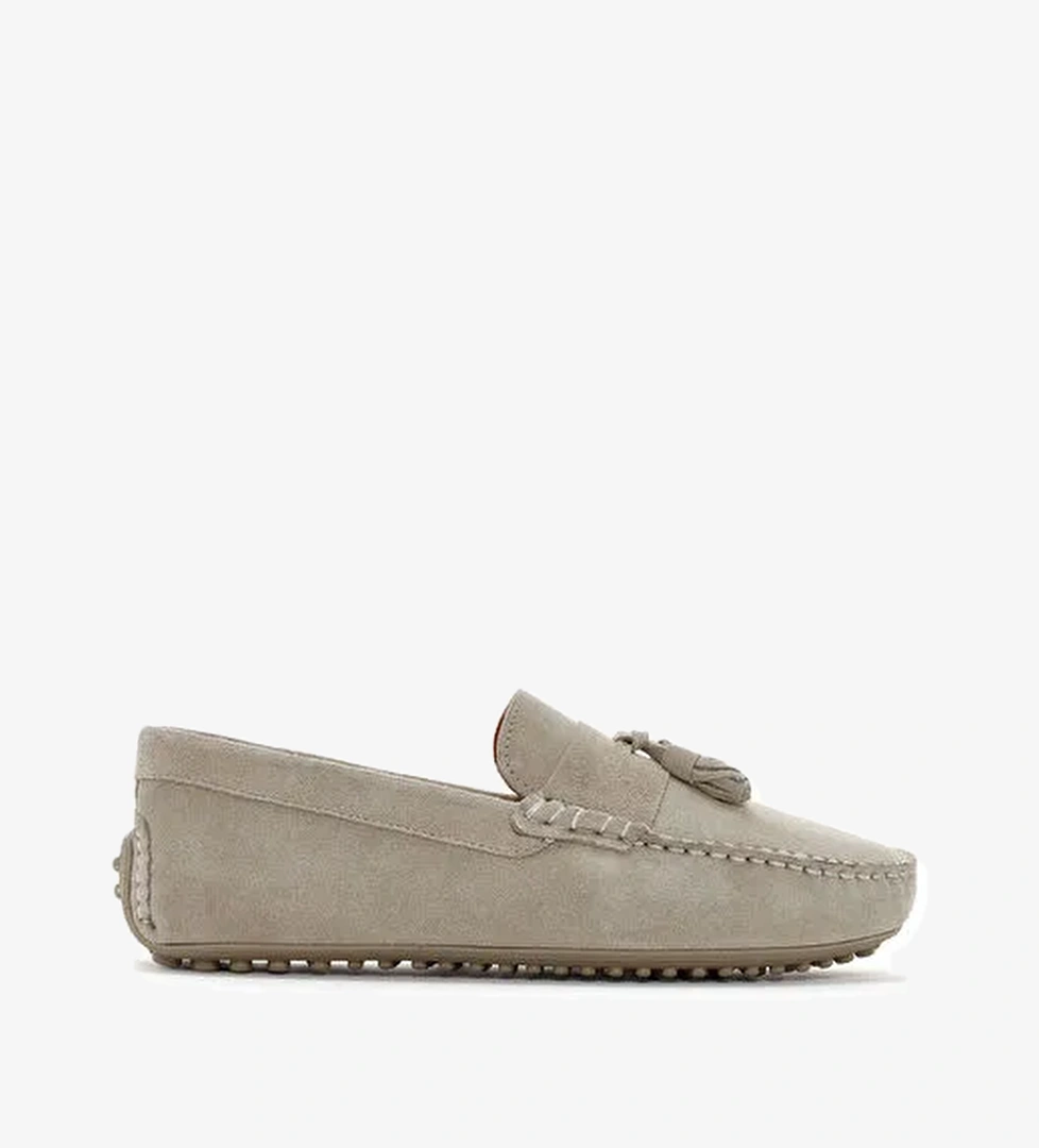 Erkek Bej Süet Deri Loafer 25SFD630510 - Görsel 1