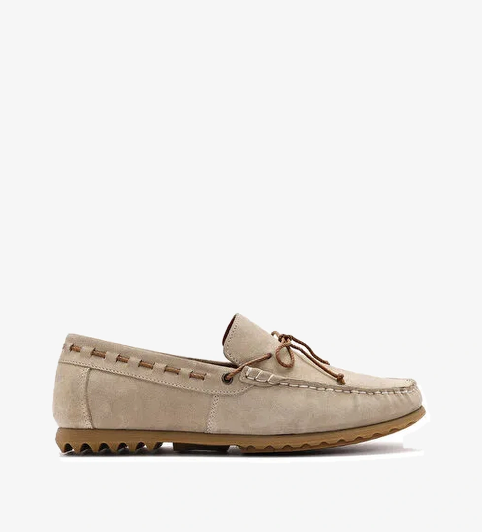 Erkek Bej Süet Deri Casual Loafer 25SFD630110 - Görsel 1