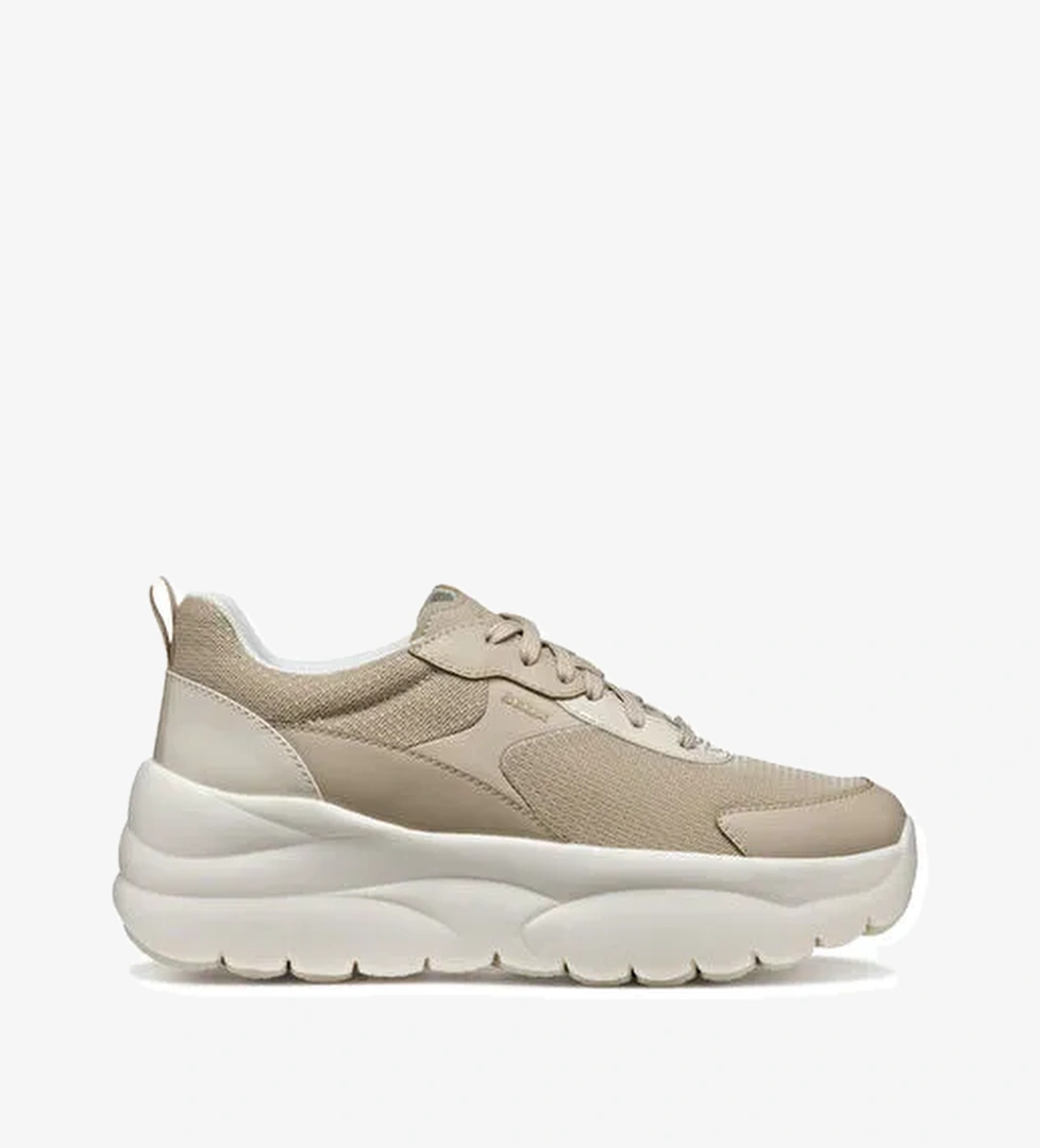 Geox Kadın Bej D Xtors D - Mesh + Geobuck Bağcıklı Kalın Tabanlı Sneaker D551FD01454C5000 - Görsel 1