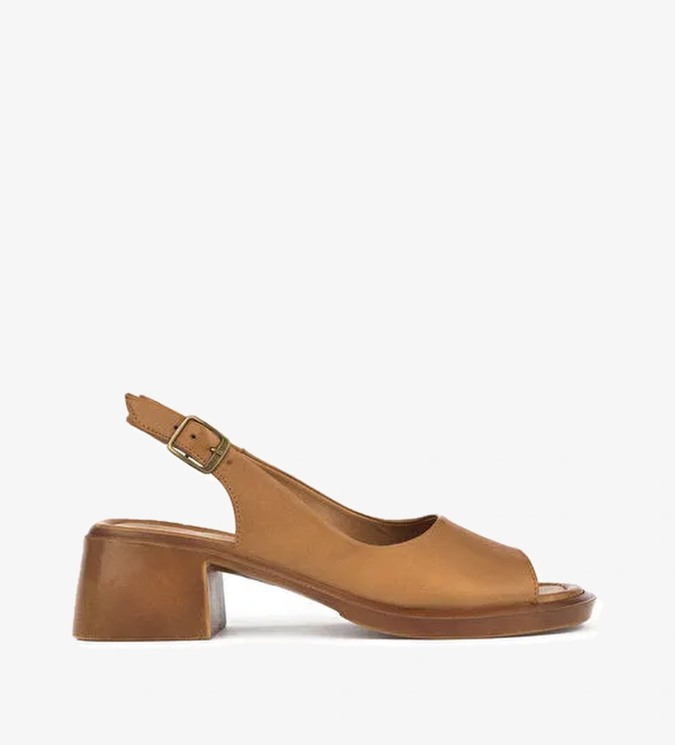 Ziya, Kadın Hakiki Deri Topuklu Sandalet 151992Z8004 Taba - Görsel 1