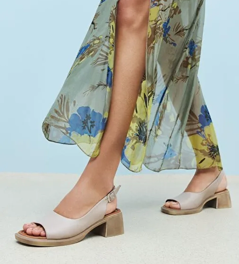 Ziya, Kadın Hakiki Deri Topuklu Sandalet 151992Z8004 Buz - Görsel 1