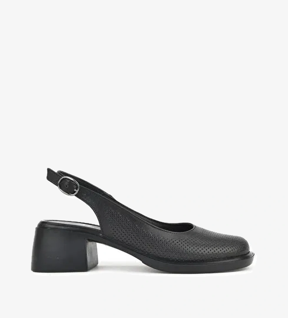 Ziya, Kadın Hakiki Deri Topuklu Sandalet 151992Z8001 Siyah - Görsel 1