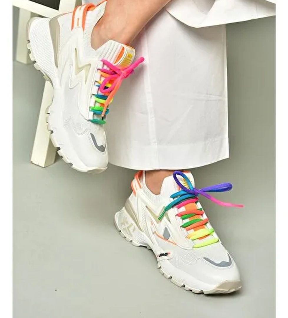 U602602509 Beyaz Kadın Spor Ayakkabı Sneakers - Görsel 1