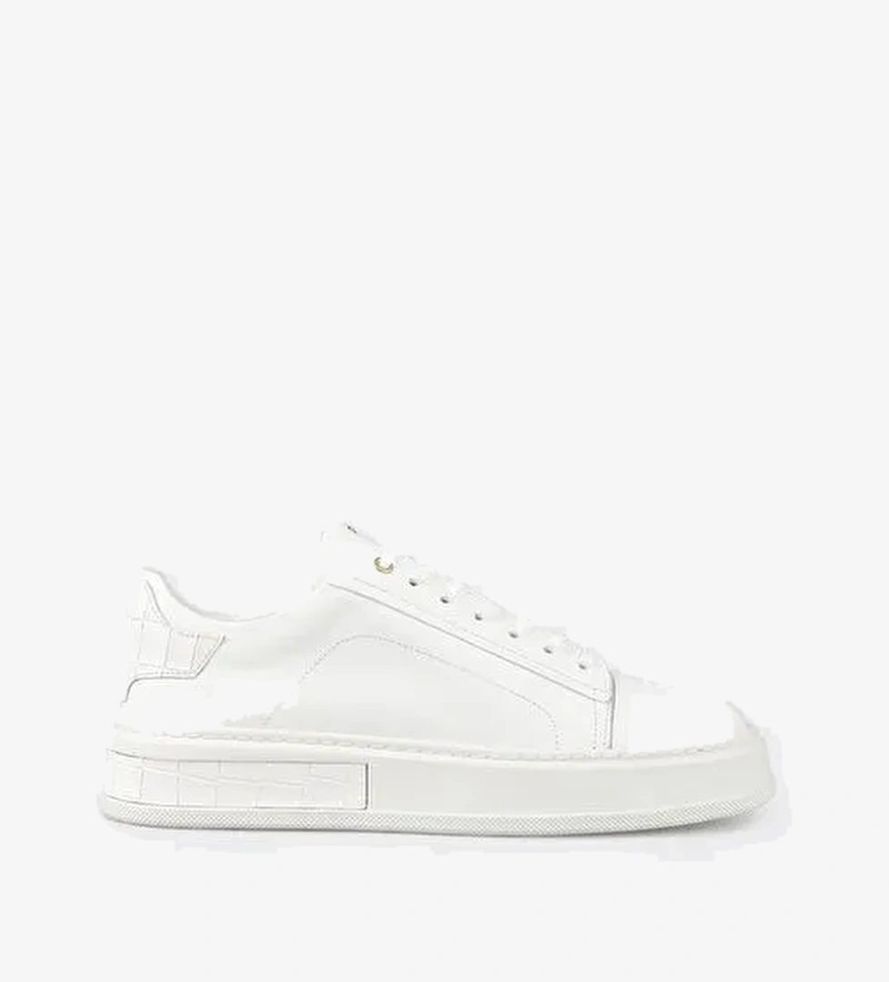 Beyaz Deri Erkek Spor Ayakkabı - Görsel 1