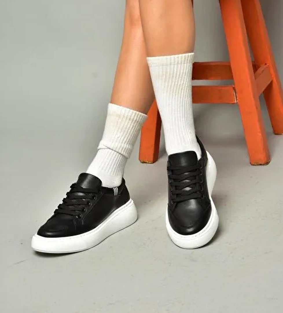 S274048409 Siyah Kadın Spor Ayakkabı Sneakers - Görsel 1