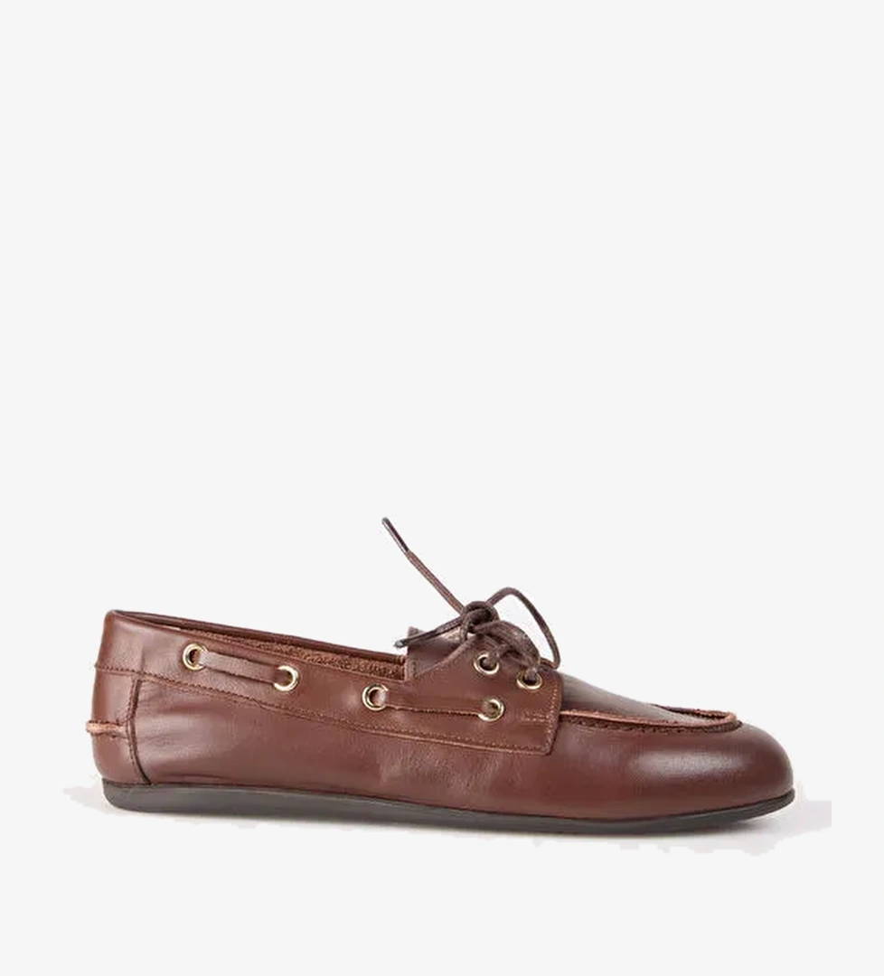 Fabrika Fabrika Kahverengi Taba Kadın Deri Süet Loafer D-carina model görseli