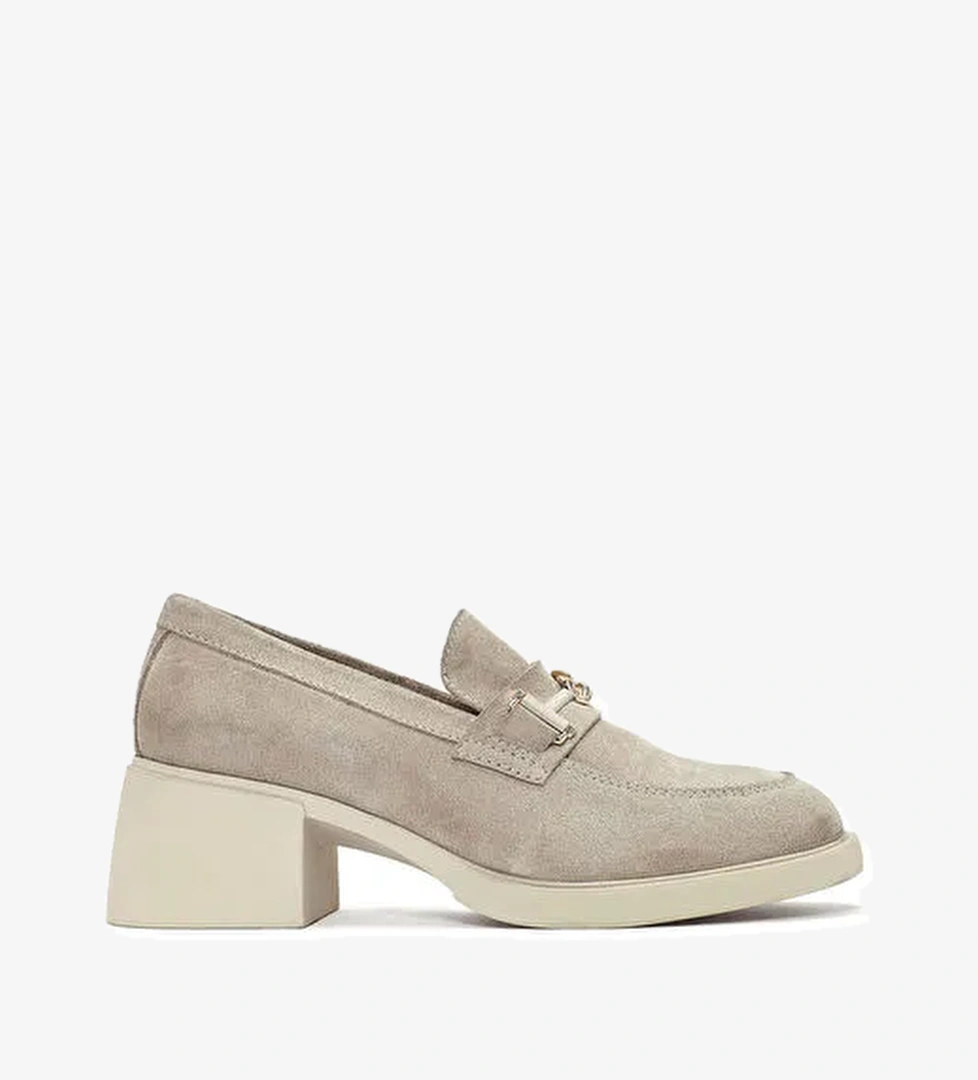 Derimod Derimod Kadın Krem Tokalı Kısa Kalın Topuklu Deri Maskülen Ayakkabı 25SFD510618 Topuklu Ayakkabı | Boyner Krem - 1. görsel