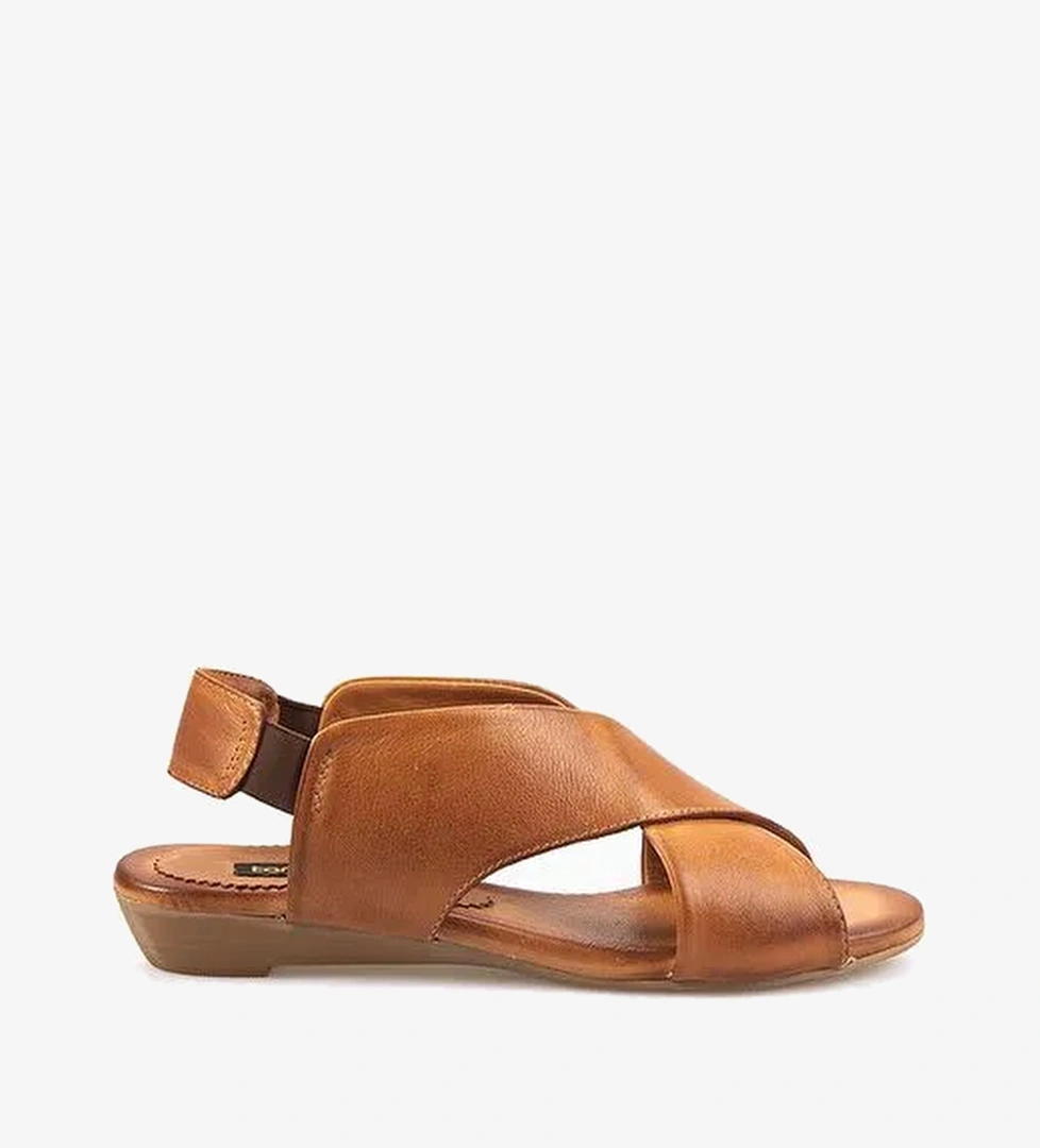 Kemal Tanca Hakiki Deri Eva Taban Kadın Sandalet 9011 - Görsel 1