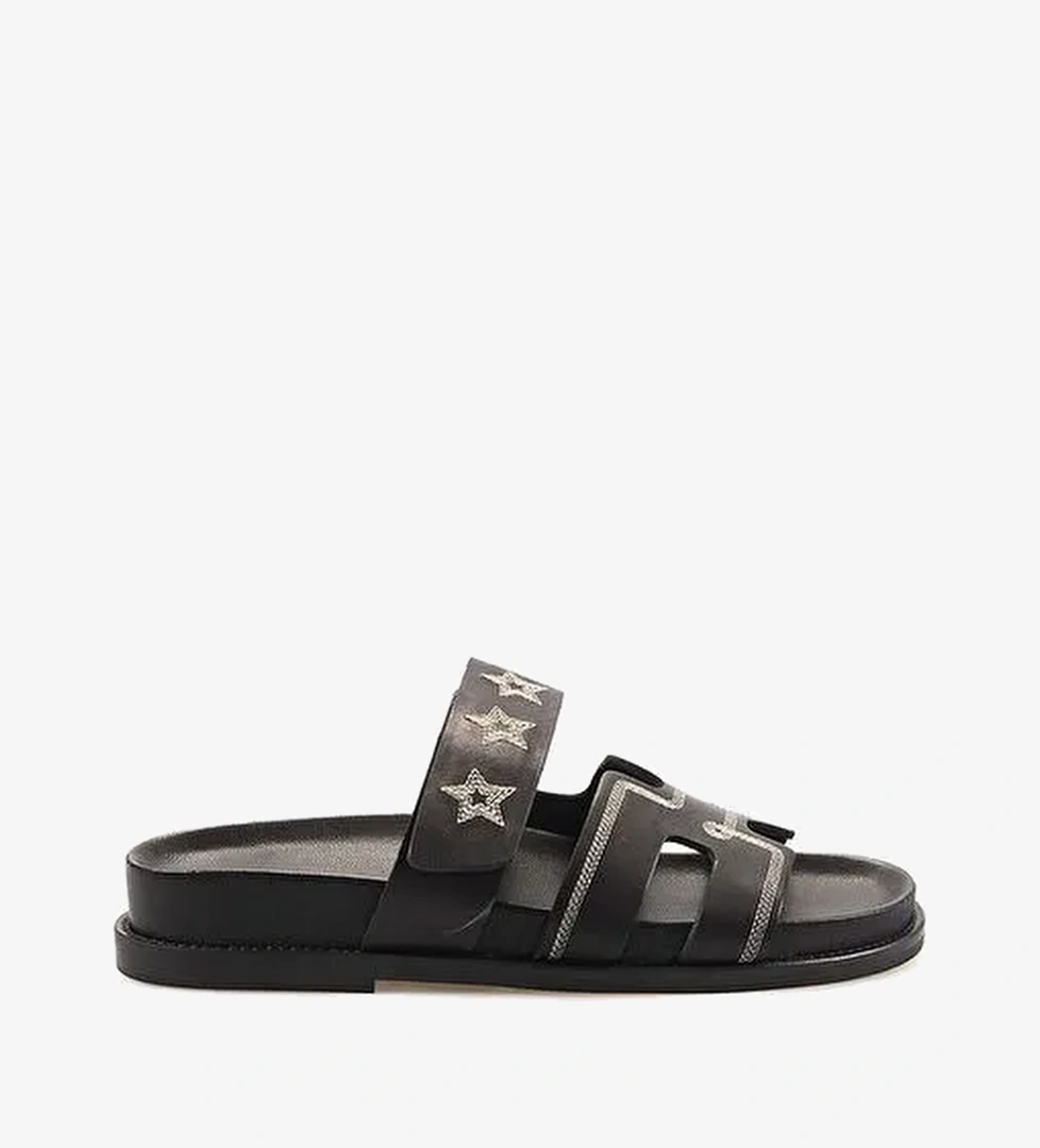 Mocassini Hakiki Deri Kadın Terlik 055-25 - Görsel 1