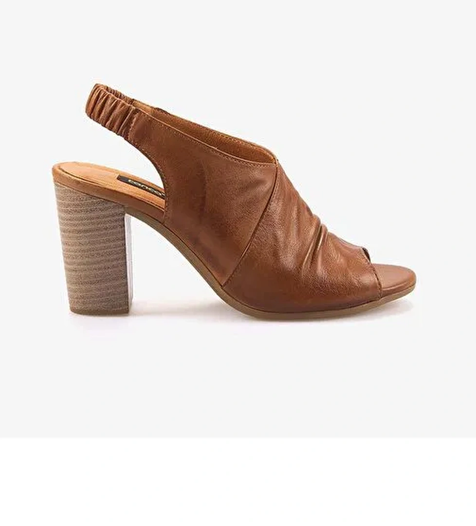 Kemal Tanca Hakiki Deri Eva Taban Topuklu Kadın Sandalet 10834 - Görsel 1