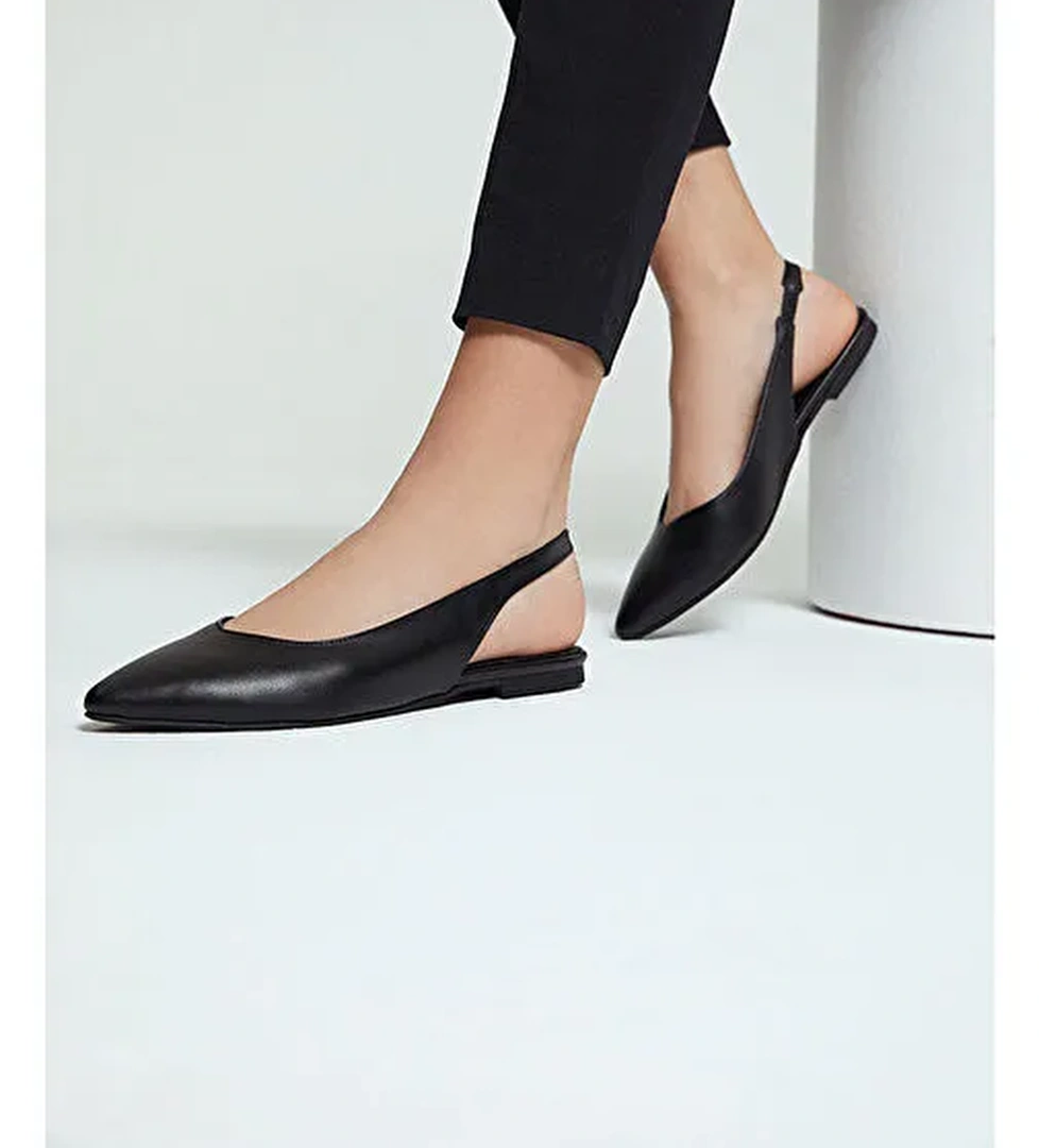 Kadın Siyah Arkası Açık Babet 25SFE400118 - Görsel 1