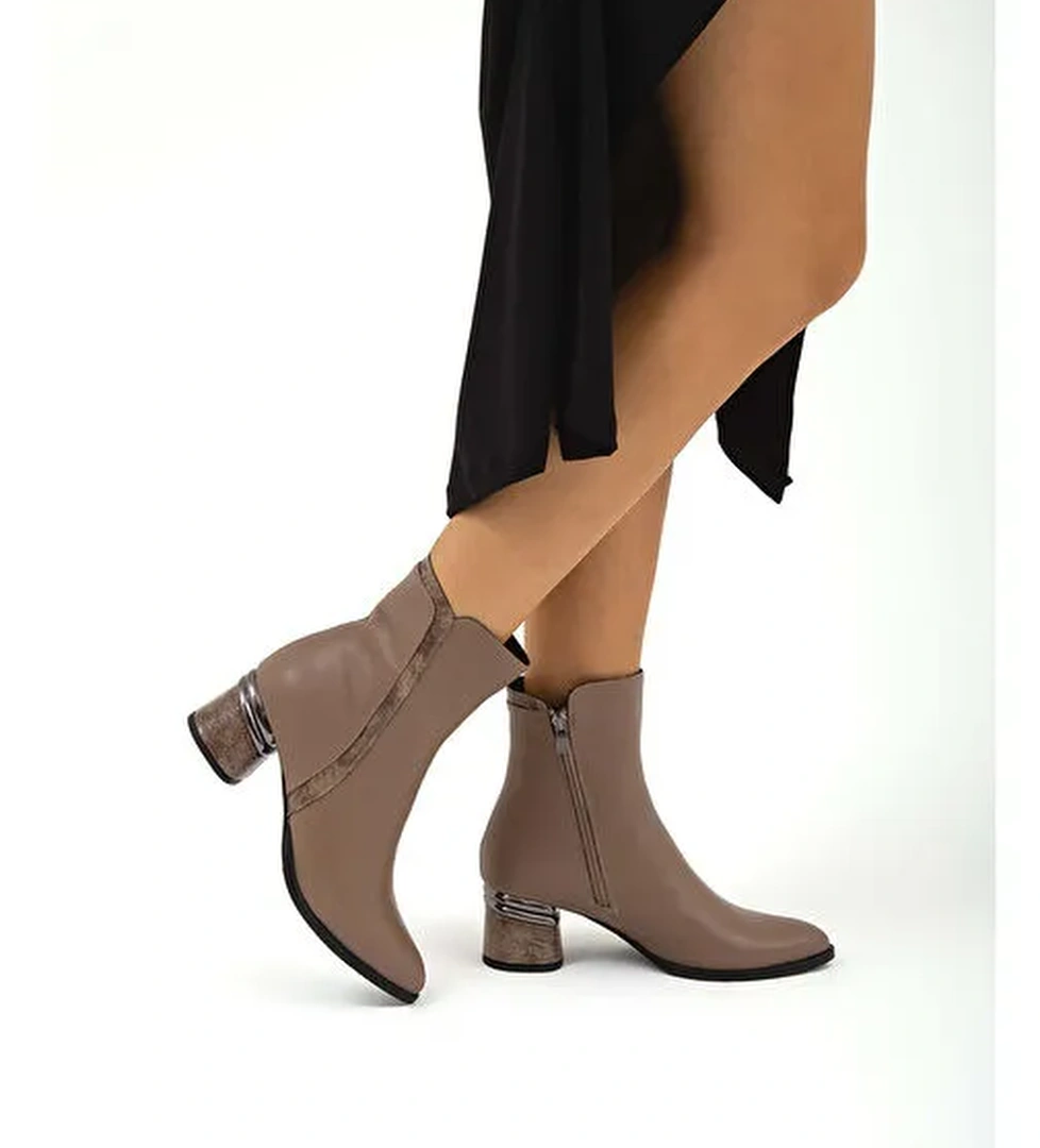 Tamer Tanca Kadın Hakiki Deri Vizon Klasik Bot - Görsel 1