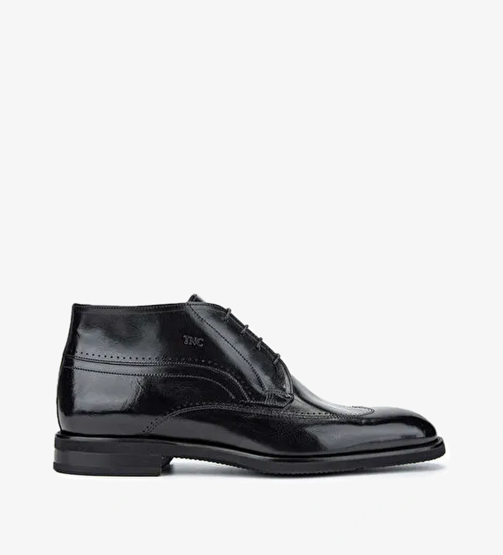 Tamer Tanca Erkek Hakiki Deri Siyah Klasik Bot - Görsel 1