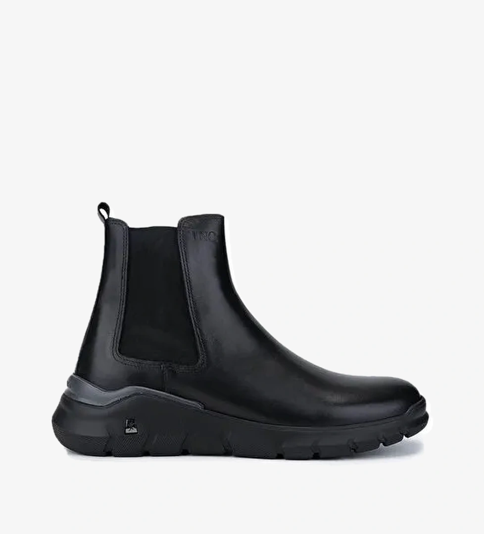 Tamer Tanca Erkek Hakiki Deri Siyah Deri Casual Bot - Görsel 1