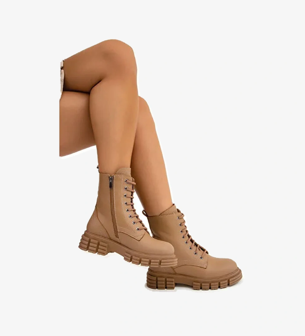 Tamer Tanca Kadın Hakiki Deri Vizon POSTAL Bot - Görsel 1