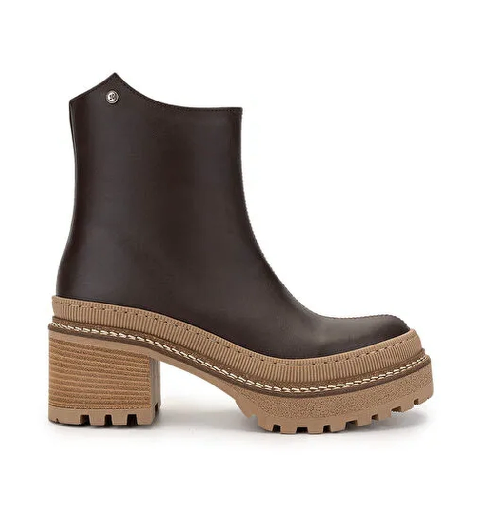 Tamer Tanca Kadın Hakiki Deri Kahverengi Casual Bot - Görsel 1