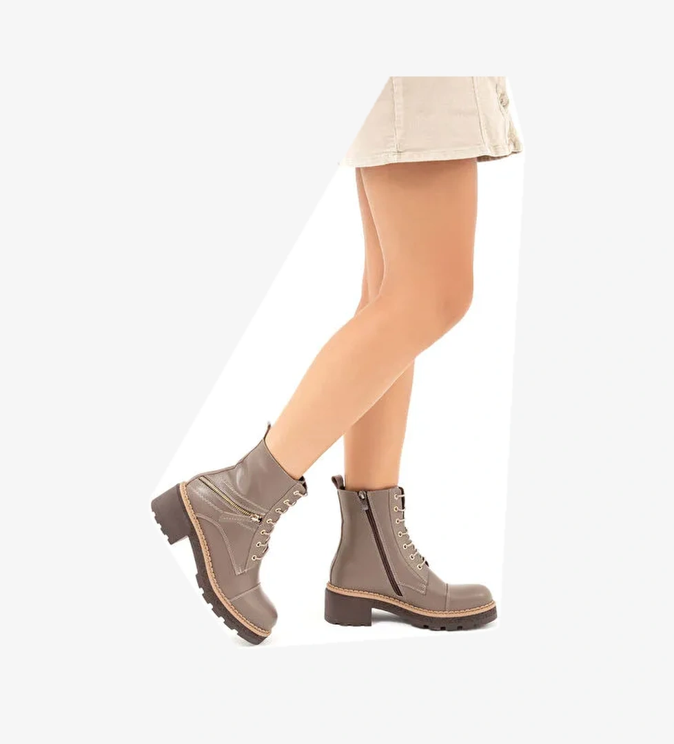 Tamer Tanca Kadın Hakiki Deri VIZON DR POSTAL Bot - Görsel 1