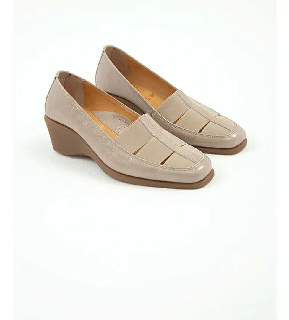 Relax Anatomic Kadın Hakiki Deri Bej Comfort Ayakkabı - Görsel 1
