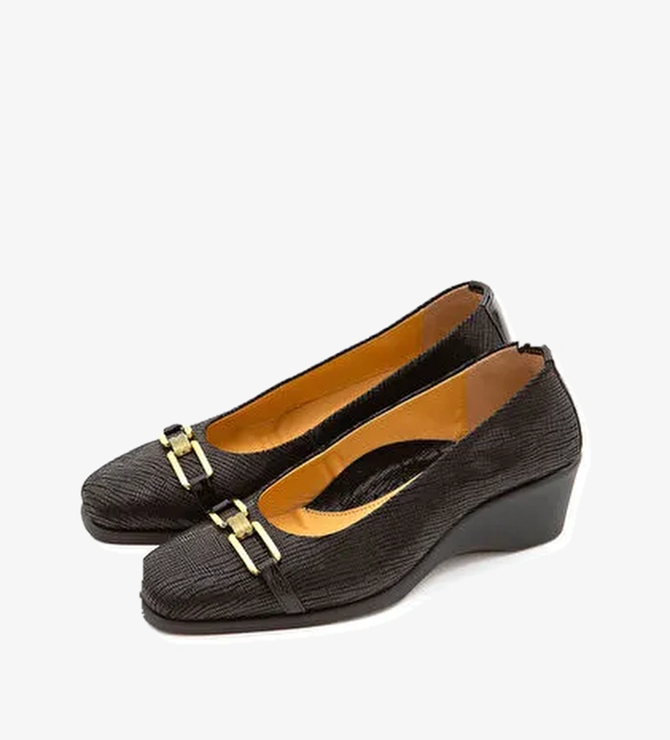 Relax Anatomic Kadın Hakiki Deri Siyah Comfort Ayakkabı - Görsel 1