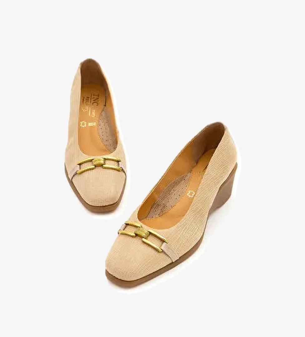 Relax Anatomic Kadın Hakiki Deri Bej Comfort Ayakkabı - Görsel 1