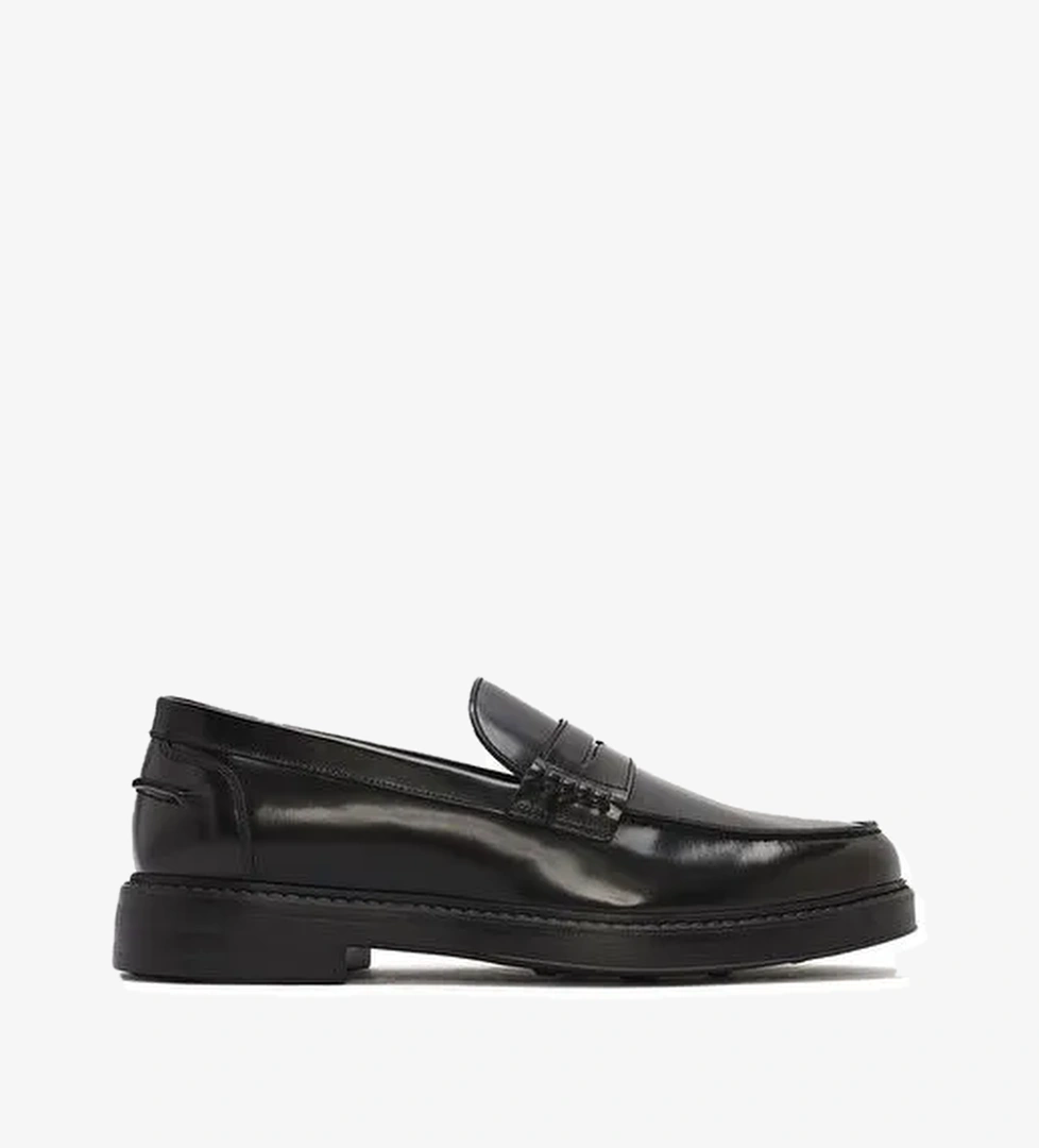Erkek Siyah Deri Casual Loafer 25SFD722022 - Görsel 1